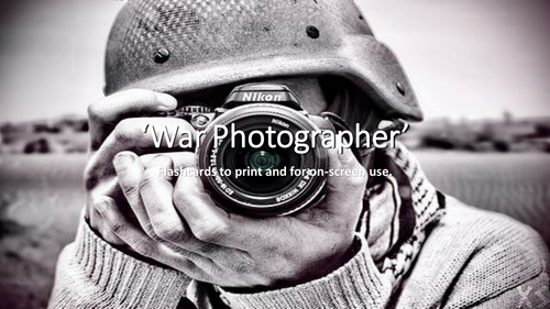 War Photographer Quote flashcards: For Print and Onscreen use with Instructions
