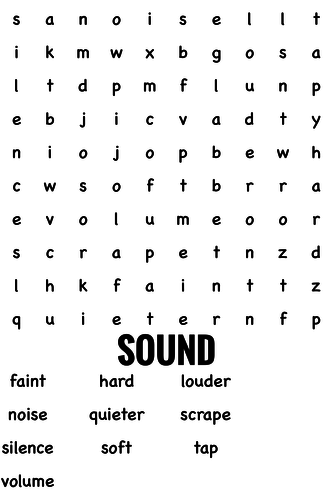 Science Wordsearch. Sound