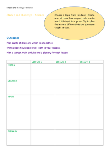 Free with code MARVELLOUS-MAY at checkout. Stretch and challenge generic science activity 1 page