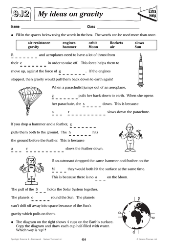 problem solving gravity and weight worksheet