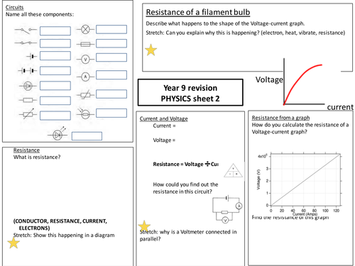 Electrical resistance revision mat (Differentiated with answers ...