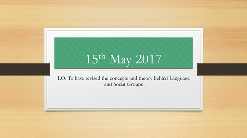 AQA A-Level English Language: Language and Social Groups - Theory revision