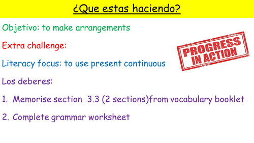 Y10 SPANISH VIVA MODULE 3: QUE ESTAS HACIENDO