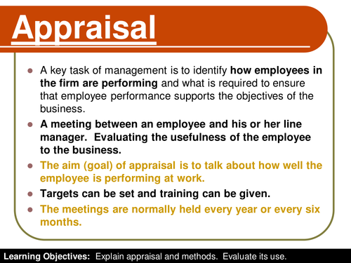 what is meant by business plan appraisal