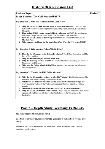 OCR Modern World History Syllabus B