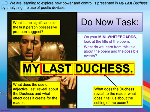 AQA GCSE POWER AND CONFLICT - MY LAST DUCHESS