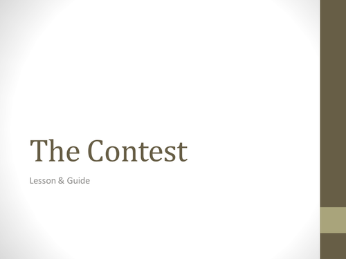 The Contest - IGCSE World Literature - Presentation & worksheet