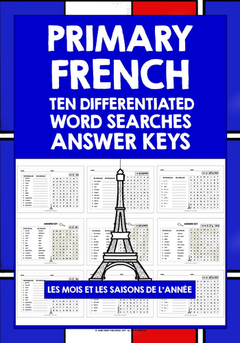FRENCH MONTHS & SEASONS WORD SEARCHES | Teaching Resources