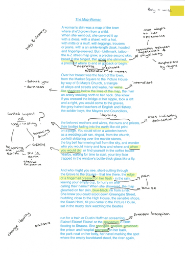 The Map Woman Carol Ann Duffy Feminine Gospels, Duffy: The Map Woman, Poem Analysis | Teaching Resources