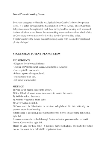 Potent Peanut Recipe