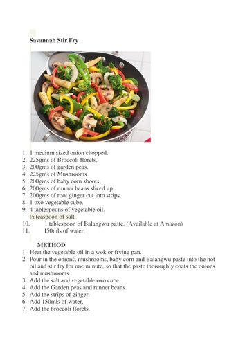 Savannah Stir Fry Recipe