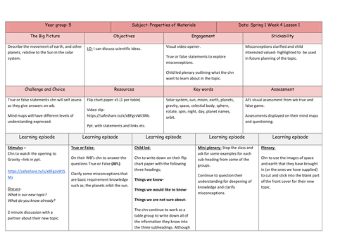 Earth and Space Lessons Year 5 Plans and Slides and Front Cover ...