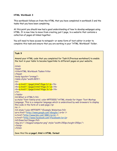 Teaching HTML Resource Bundle | Teaching Resources
