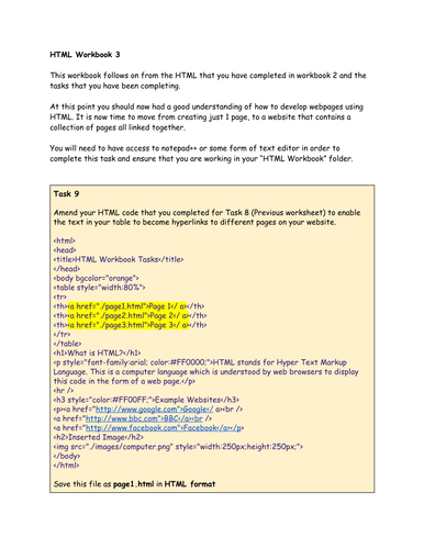 HTML Student Workbook 3