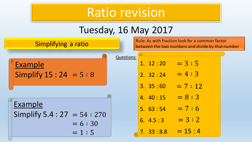 Revision for end of term Assessments