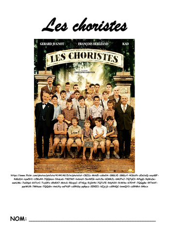 Les Choristes activity booklet and answers