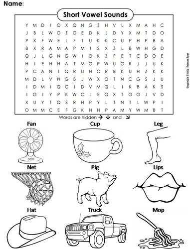 Short Vowel Sounds Word Search | Teaching Resources
