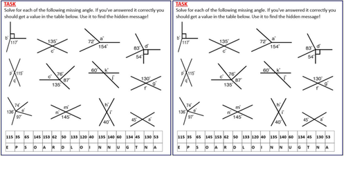 Angles at a Point and Straight Line | Teaching Resources
