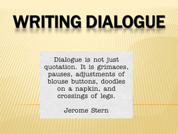 about dialogue in creative writing