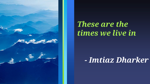 AS LEVEL POETRY: These are the times we live in