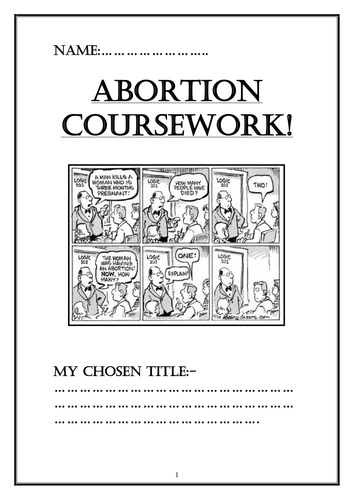 Pupil information booklet looking at the ethics of abortion