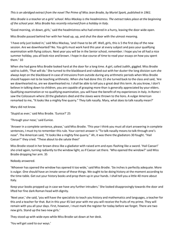 20th century fiction- bundle of 30 extracts (c) | Teaching Resources