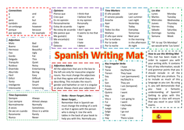 free spanish writing mat ks34 gcse support for writing full