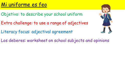 Y10 SPANISH VIVA MODULE 2: EL UNIFORME