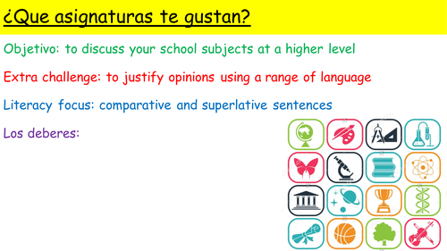 Y10 SPANISH VIVA MODULE 2: LAS ASIGNATURAS