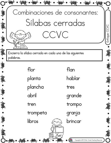 Spanish Phonics Book Set #17: Silabas cerradas