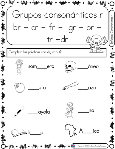 Spanish Phonics Book Set #19: Grupos consonanticos con r