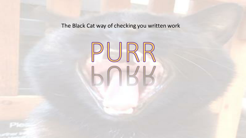 PURR a guide to checking written work.