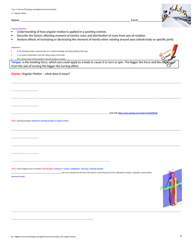 A-Level PE EDEXCEL (2016) 2.5.Angular Motion