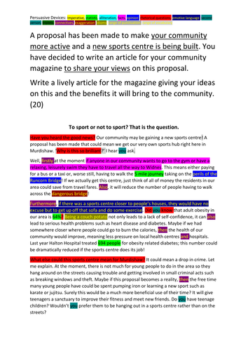 article writing ks4