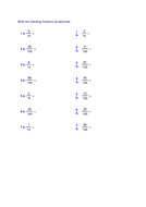 KS2: Converting fractions to decimals | Teaching Resources