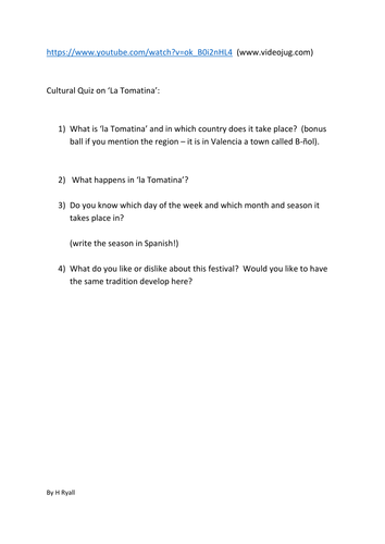 La Tomatina | Teaching Resources