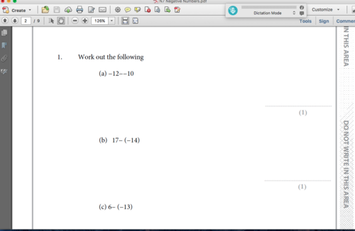 maths-gcse-exam-style-paper-negative-numbers-teaching-resources