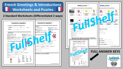 french greetings introductions worksheets teaching