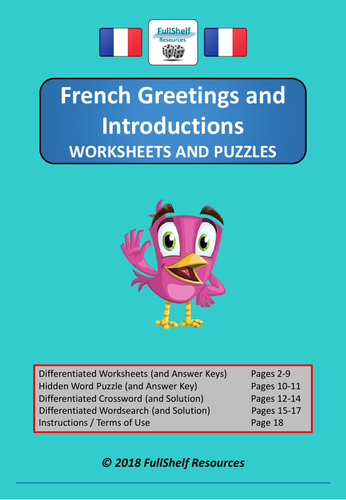 french greetings introductions worksheets teaching resources