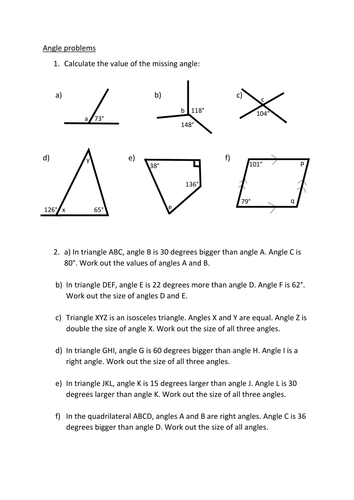 angle-problems-teaching-resources