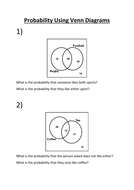 Revision based around venn diagrams and probability | Teaching Resources