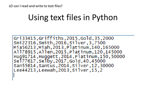 Edexcel for sample NEA 2017 File handling, subs, global in Python