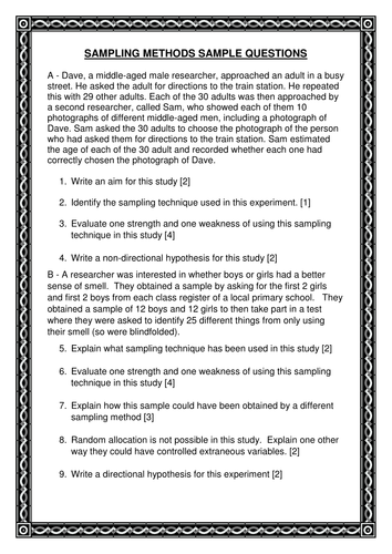 SAMPLING METHODS lesson | Teaching Resources