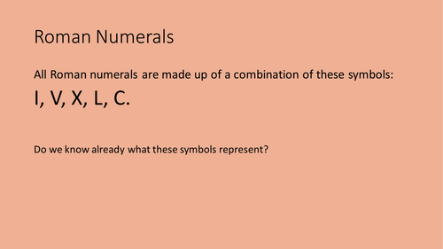 Introduction to Roman Numerals | Teaching Resources
