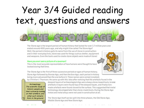 Year 3/4 guided reading pack - the stone age