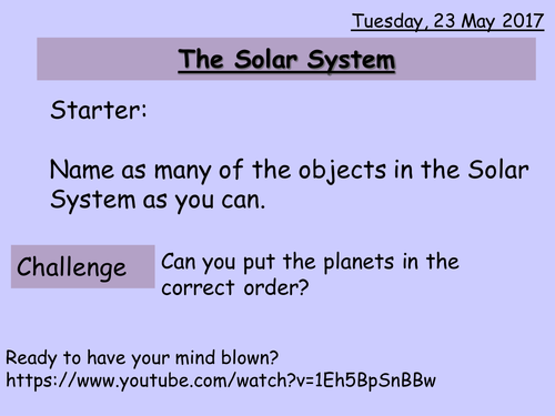 Activate 1 Physics 4.2 The Solar System