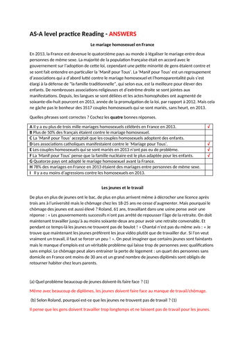 New AS/A level French practice papers