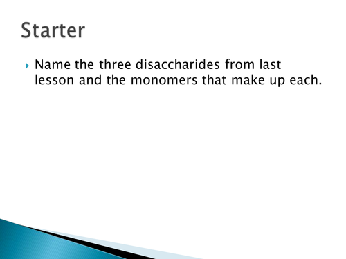 Glucose and Polysaccharides. Carbohydrates and lipids. A level Biology 7401/7402