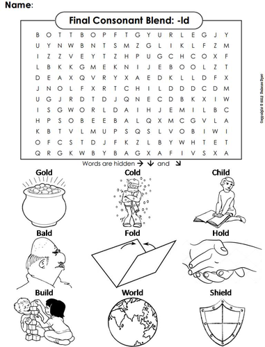 Final Consonant Blends - ld Word Search