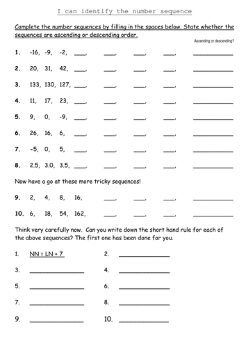 Year 5 - Number sequences 3 x worksheets | Teaching Resources